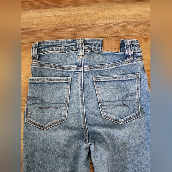 American Eagle Super Hi-Rise Flare Jeans Women's 0 Blue - Picture 4 of 10